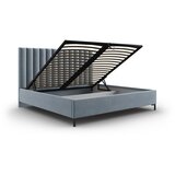 Mazzini Beds Svijetlo plavi tapecirani bračni krevet s prostorom za odlaganje s podnicom 200x200 cm Casey – | shoptok.hr