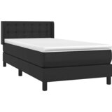  s oprugama i madracem crni 90 x 200 cm od umjetne kože | shoptok.hr