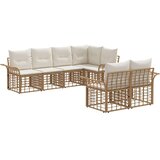  Set vanjskih sofa 7 pcs Prirodna i krema bijela Poliester | shoptok.hr