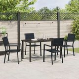 5-dijelni vrtni trpezarijski set Crna HDPE | shoptok.hr