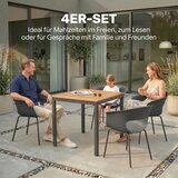  Set 4 ergonomske vrtne stolice s naslonima za ruke otporne na vremenske uvjete i hrđu tamno sive | shoptok.hr
