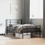 Metalni okvir kreveta uzglavlje i podnožje crni 100x190 cm | shoptok.hr