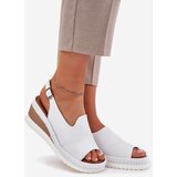 ARTIKER Ladies Leather Wedge Sandals White | Shoptok.si