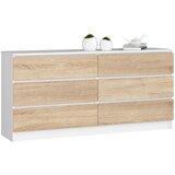AKORD KOMODA K160 6SZ CLP BELO / SONOMA, (21703207) Cene