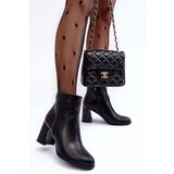 Boto Leather Boots on Heel Black Popilla | Shoptok.si