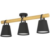 Eglo plafonjera BOYLE 3xE27 78 cm crna drvo koža 43635 Cene