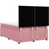  Krevet s oprugama i madracem ružičasti 160x200 cm baršunasti | shoptok.hr