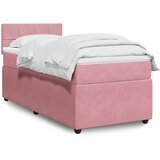 vidaXL Box spring postelja z vzmetnico roza 90x200 cm žamet | Shoptok.si