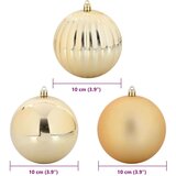 vidaXL Set Božićnih Ukrasnih Kuglica 15 pcs Zlatno | shoptok.hr