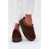 Boto Low Women's Snow Boots with Embroidery on Platform Chocolate Narirya | Shoptok.si