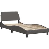  Okvir kreveta s LED svjetlima sivi 90 x 190 cm od umjetne kože | shoptok.hr