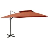 vidaXL vrtni senčnik z dvojno streho 300x300 cm terakota | Shoptok.si
