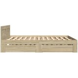  Okvir za krevet s uzglavljem boja hrasta 135x190 cm drveni | Eponuda.com