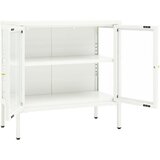  Komoda bijela 70 x 35 x 70 cm od čelika i stakla | shoptok.hr