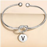 IZMAEL Zapestnica Alphabet - V / Srebrna | Shoptok.si