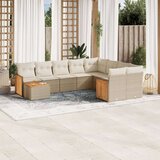 vidaXL 10-dijelni set vrtnih sofa s jastucima bež od poliratana | shoptok.hr