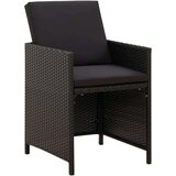  9-dijelni vrtni blagovaonski set s jastucima crni od poliratana | shoptok.hr