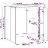  Ormar za perilicu rublja s pohranom Bijelo 87 x 60 x 89 cm | shoptok.hr