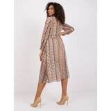 Italy Moda Dress-DHJ-SK-15177-1.04P-dark beige | Shoptok.si