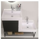 Hanah home Kupatilski ormarić sa umivaonikom i ogledalom (2 komada) Up Down Carbon Grey Dark | Eponuda.com