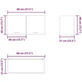 vidaXL Viseča omarica Riga Star les 80 x 31 x 40 cm Konstruiran les | Shoptok.si