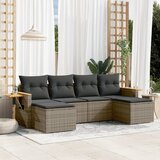  6-dijelni set vrtnih sofa od poliratana s jastucima sivi | shoptok.hr