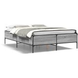 Maison Chic Posteljni okvir - Dvoposteljna postelja - Zakonska postelja siva sonoma 140x190 cm inž. les in kovina-J15201, (21764444) Cene