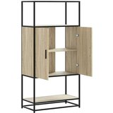 vidaXL Visoka omara sonoma hrast 68x35x139 cm inženirski les in kovina | Shoptok.si