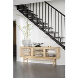Rowico Vitrina u dekoru hrasta s kliznim vratima u prirodnoj boji 170x75 cm Hazelton – | shoptok.hr