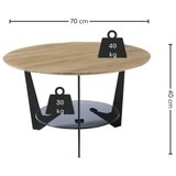 Konferencijski stočić MARMO prečnika 70 cm, hrast/crna | Eponuda.com