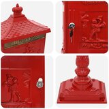  Stoječa poštna nabiralnika z vrati Rdeča 42,5 x 29,5 x 117 cm | Shoptok.si