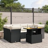 vidaXL 7-dijelni set vrtnih sofa od poliratana s jastucima crni | shoptok.hr