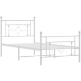  Metalni okvir kreveta uzglavlje i podnožje bijeli 100x190 cm | shoptok.hr