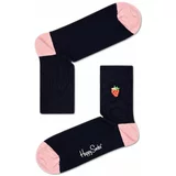 Happy Socks Ribbed Embroidery Strawberry 1/2 Crew Sock