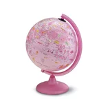Tecnodidattica Globus Pink Zoo, 25 cm, z lučko, angleški