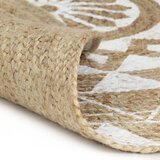  Ručno rađeni tepih od jute s bijelim uzorkom 90 cm | shoptok.hr