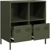 vidaXL Komoda olivno zelena 68x39x73,5 cm hladno valjano jeklo | Shoptok.si