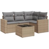  5-dijelni vrtni set sofa s jastucima bež od poliratana | shoptok.hr