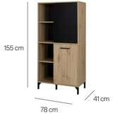 Livetastic Visoka Komoda Craft, Črna, Barva Hrasta | Shoptok.si