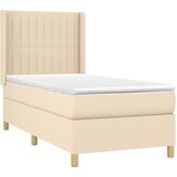  Krevet s oprugama i madracem krem 90 x 200 cm od tkanine | shoptok.hr