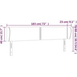  Uzglavlje s ušima crno 183x23x78/88 cm baršunasto | shoptok.hr