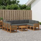  Set vanjskih sofa 10 kom. Prirodna i antracit | shoptok.hr