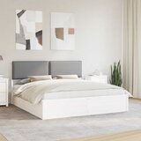 vidaXL Posteljni okvir z oblazinjenim vzglavjem Svetlo siva | Shoptok.si