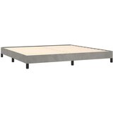  Box spring postelja z vzmetnico svetlo siva 200x200 cm žamet, (20790190) | Shoptok.si