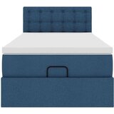 vidaXL Otomanski posteljni okvir z vzmetnico moder 90x190 cm blago, (21610557) | Shoptok.si