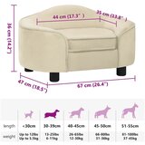 SOFA za pse krem 67 x 47 x 36 cm plišana | shoptok.hr