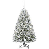 vidaXL Umestno božično drevo Zelena in Bela 120 cm PVC in kovina | Shoptok.si