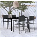  5-dijelni vrtni blagovaonski set crni | shoptok.hr