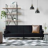  Kauč na razvlačenje s naslonima za ruke crni baršunasti | shoptok.hr