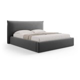 Milo Casa Temno siva oblazinjena zakonska postelja s prostorom za shranjevanje z letvenim dnom 140x200 cm Elio – | Shoptok.si